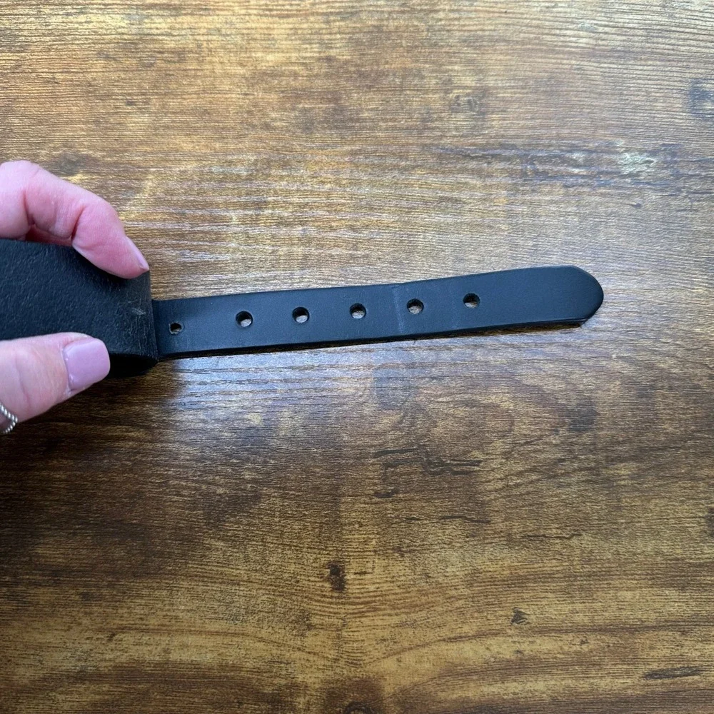 Redback Mens Black Waxed Full Grain Leather Work Belt Size 38 Made in Mexico